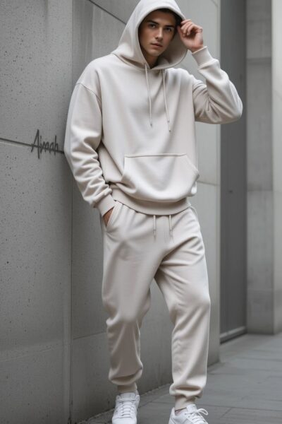 men’s premium casual tracksuit set – hoodie & joggers