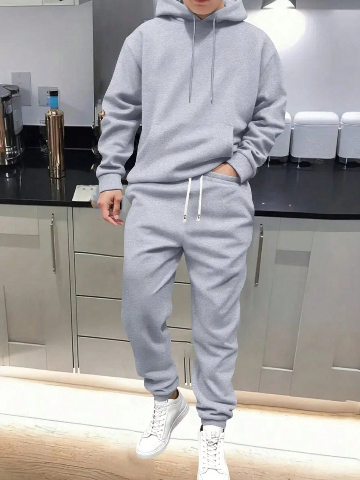 men’s premium casual tracksuit set – hoodie & joggers