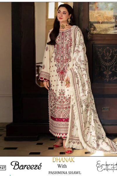 winter collection 2025 – dhanak embroidered 3pc suit with pashmina shawl