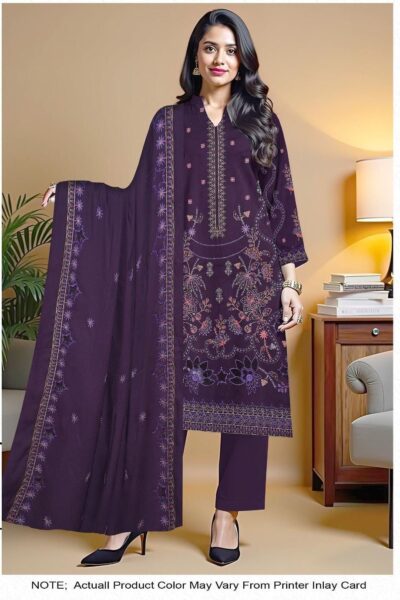 bareeze winter collection 2025 – premium dhanak embroidered 3pc suit