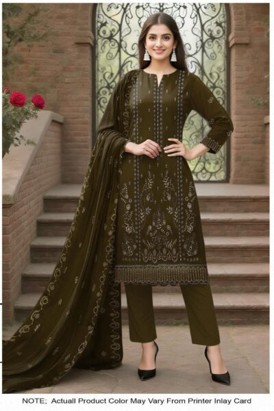 bareeze winter collection 2025 – premium dhanak embroidered 3pc suit