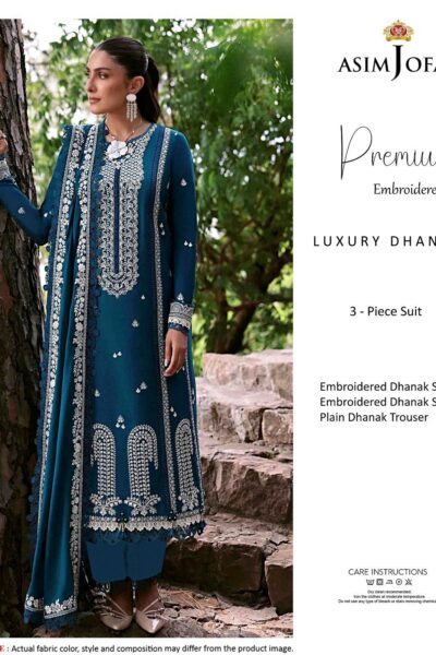 asim jofa winter collection 2025 – dhanak embroidered 3pc suit with shawl