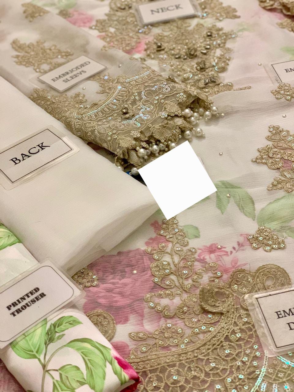 maria b chiffon collection 2025 heavy embroidered suit