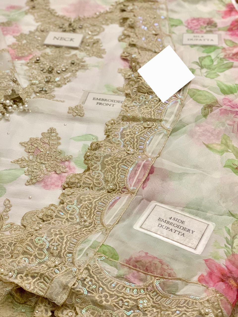 maria b chiffon collection 2025 heavy embroidered suit