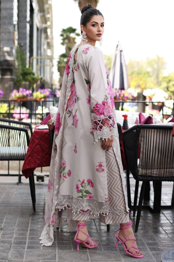 3pc- Shamooz Silk embroidered luxury Unstitched - Image 3