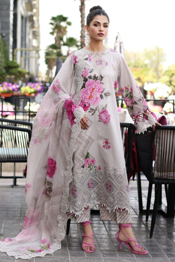 3pc- Shamooz Silk embroidered luxury Unstitched
