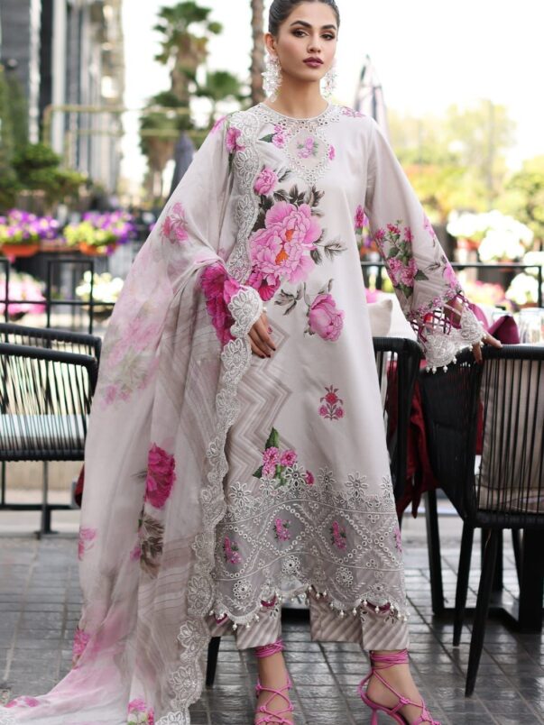 3pc- Shamooz Silk embroidered luxury Unstitched