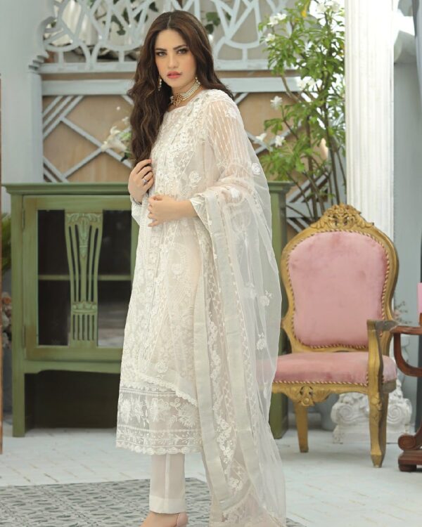 3PC-Organza Full & Heavy Embroidered With Sequence - Image 4