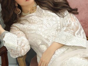 3PC-Organza Full & Heavy Embroidered With Sequence