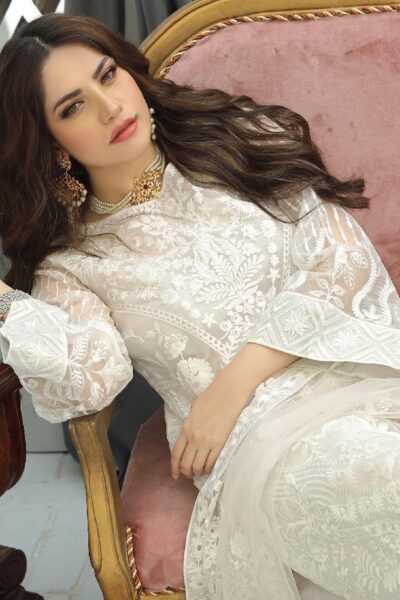 Organza Heavy Embroidered 3PC Suit with Sequence – 2025