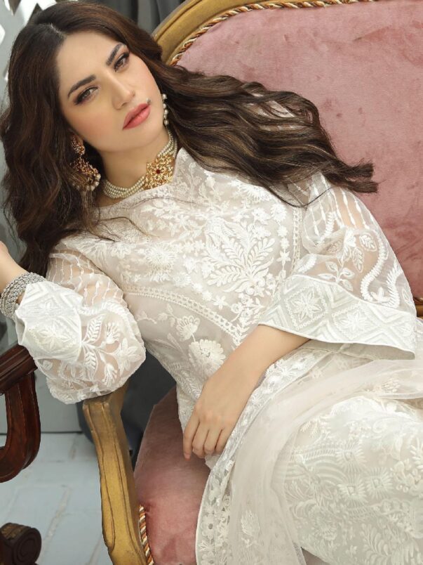 3PC-Organza Full & Heavy Embroidered With Sequence