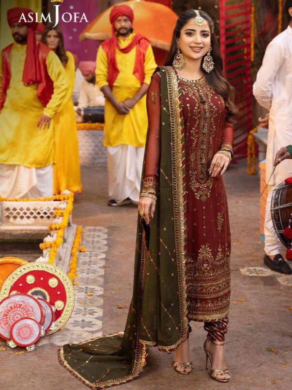 3PC_ Chiffon Embroidered & sequence unstiched