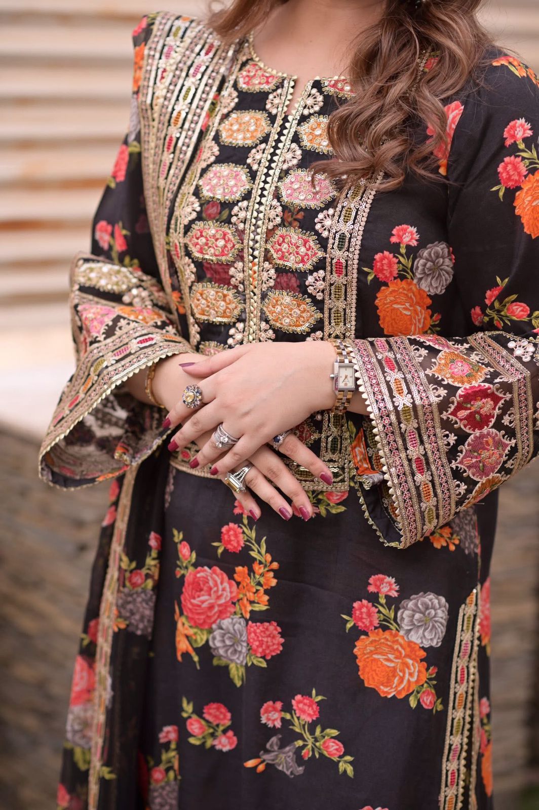 aneelas collection – hit code unstitched 3pc shamoz silk embroidered suit 2025