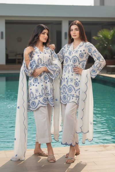 Nisa Unstitched 3PC Khaddar Embroidered Winter Suit with Diamond Manaar Shawl – 2025