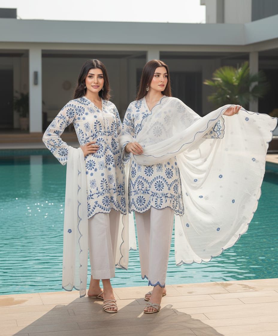 nisa – unstitched 3pc embroidered winter khaddar suit with diamond manaar shawl