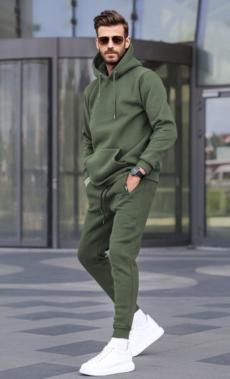 men’s premium casual tracksuit set – hoodie & joggers