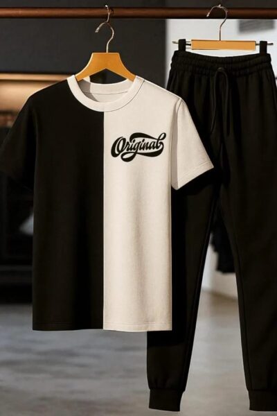 2 pcs men's jersey printed track suit