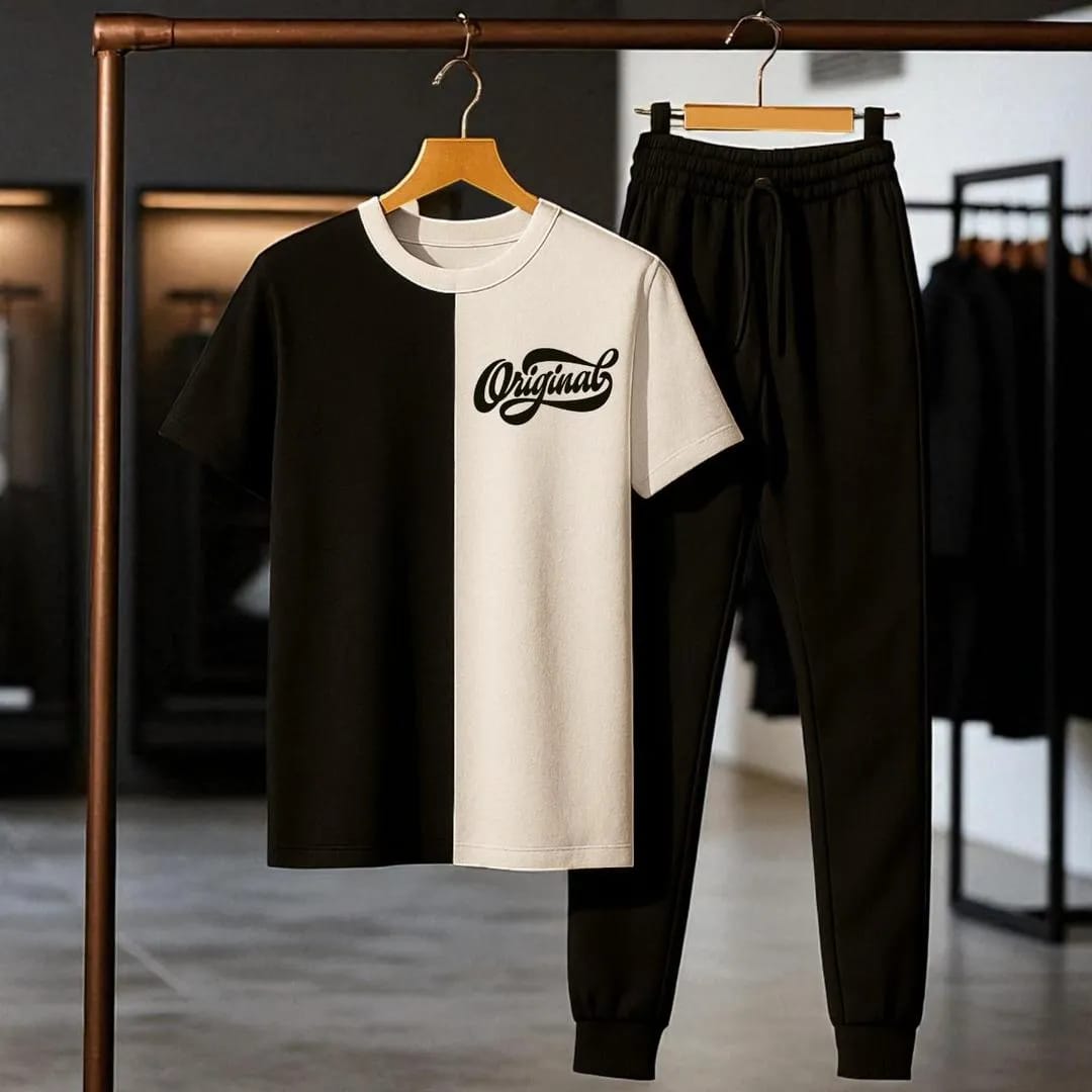 2 pcs men's jersey printed track suit