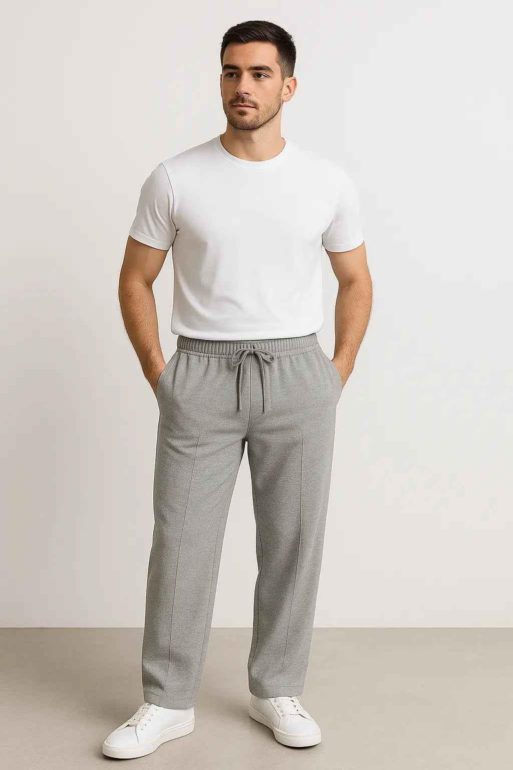 men’s cotton plain trouser – light grey