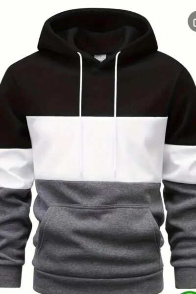 men’s color block fleece hoodie